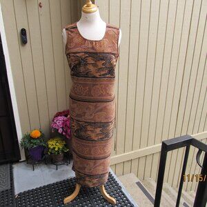 #460  WOMAN'S LONG BROWN SHEATH DRESS BY MICHEAL TAYLOR  (SIZE 16)